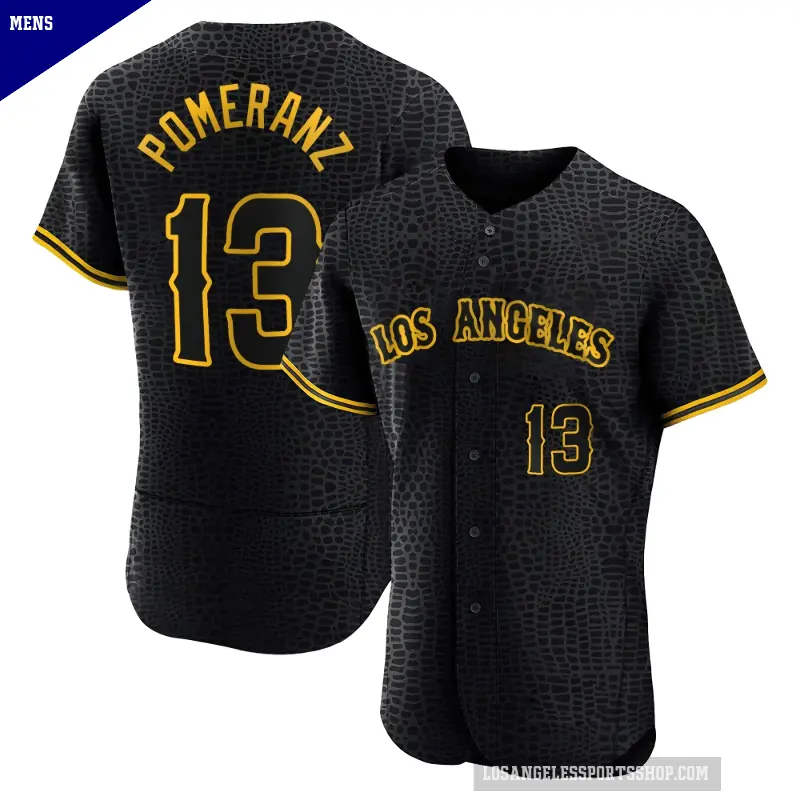 Men's No.13 Drew Pomeranz Los Angeles Angels Black Authentic Snake Skin City Jersey