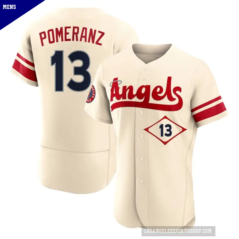 Men's No.13 Drew Pomeranz Los Angeles Angels Cream Authentic 2022 City Connect Jersey