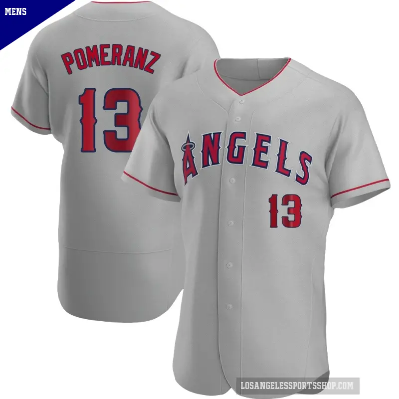 Men's No.13 Drew Pomeranz Los Angeles Angels Gray Authentic Road Jersey