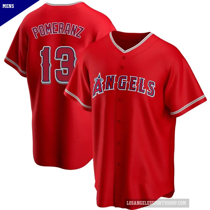 Men's No.13 Drew Pomeranz Los Angeles Angels Red Replica Alternate Jersey