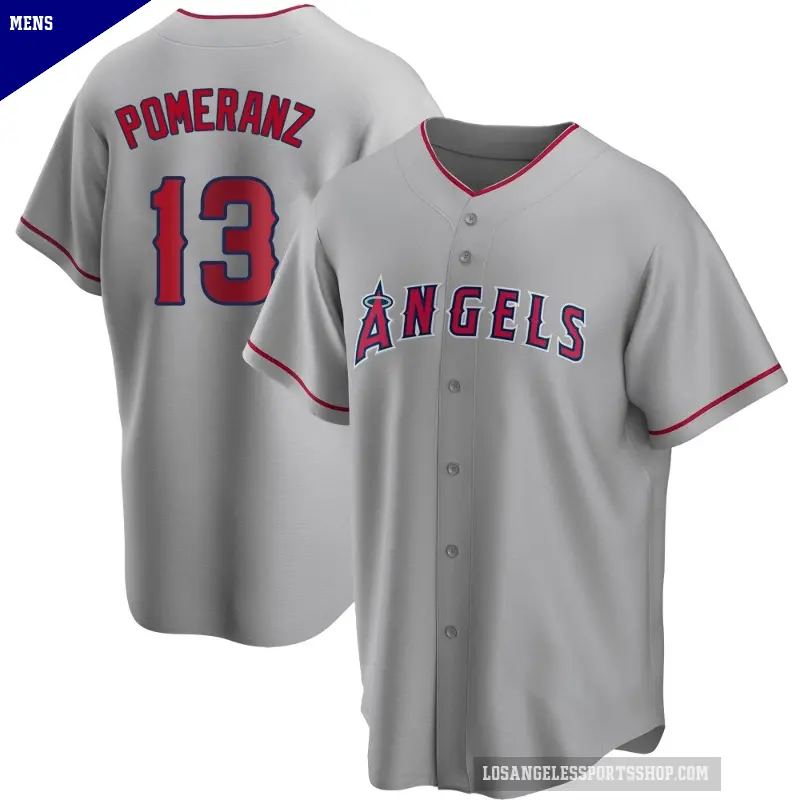 Men's No.13 Drew Pomeranz Los Angeles Angels Replica Silver Road Jersey
