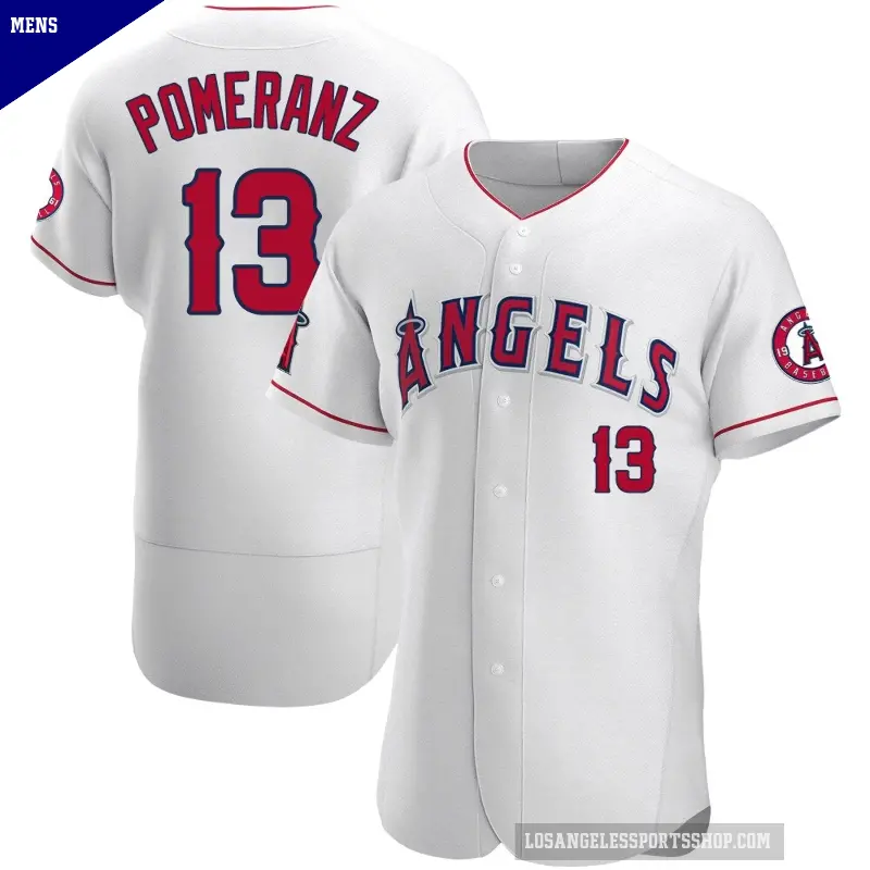 Men's No.13 Drew Pomeranz Los Angeles Angels White Authentic Jersey