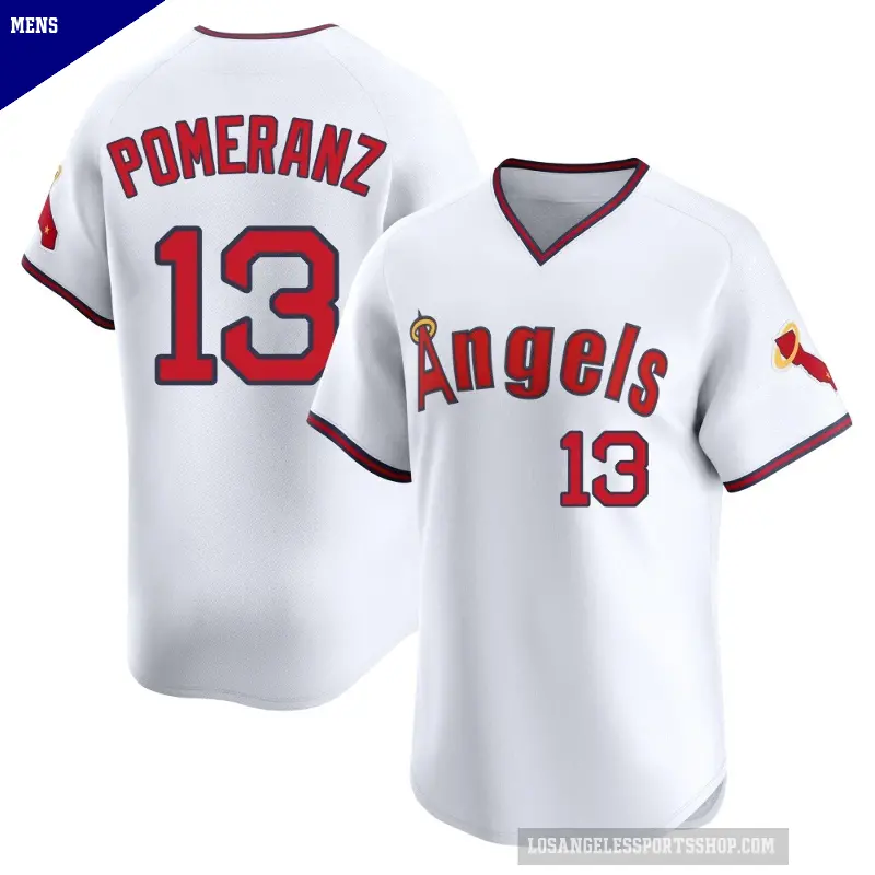 Men's No.13 Drew Pomeranz Los Angeles Angels White Limited Alternate 2 Jersey