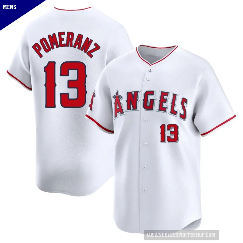 Men's No.13 Drew Pomeranz Los Angeles Angels White Limited Home Jersey