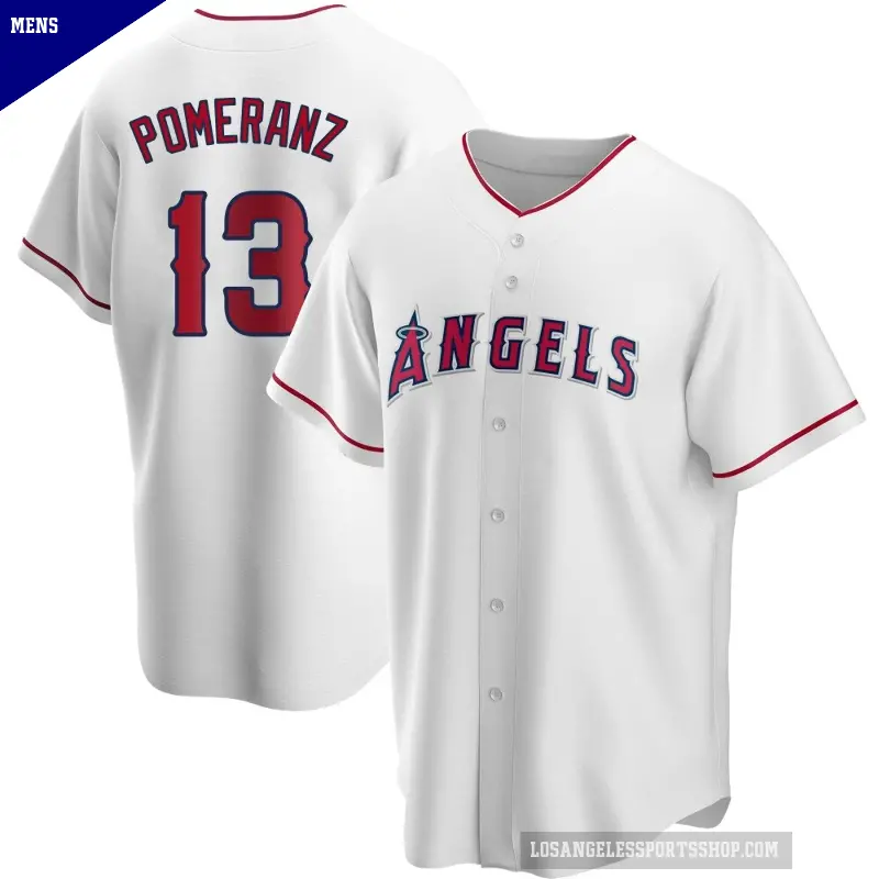 Men's No.13 Drew Pomeranz Los Angeles Angels White Replica Home Jersey