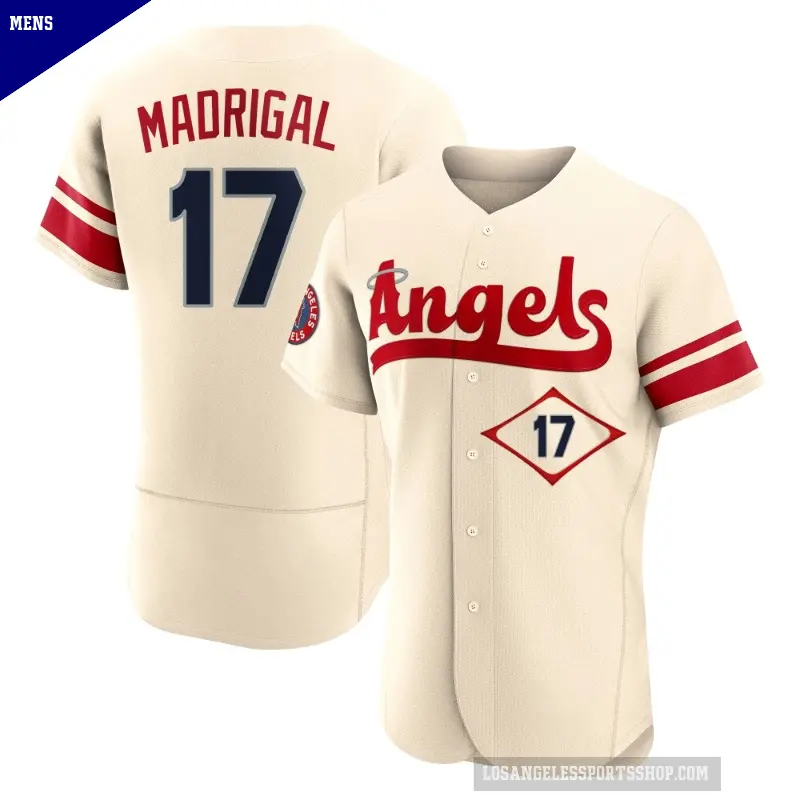 Men's No.17 Nick Madrigal Los Angeles Angels Cream Authentic 2022 City Connect Jersey
