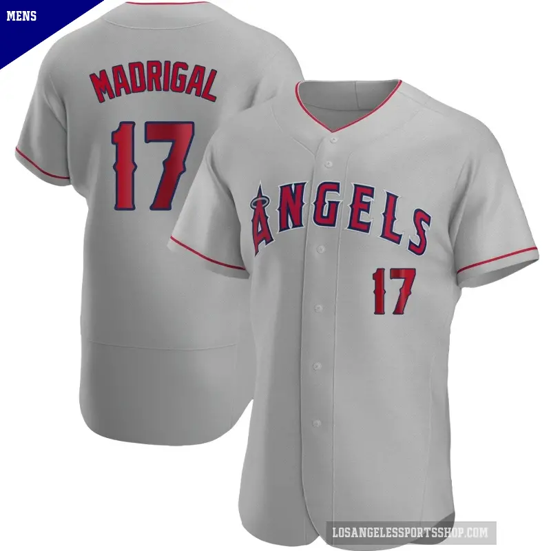 Men's No.17 Nick Madrigal Los Angeles Angels Gray Authentic Road Jersey