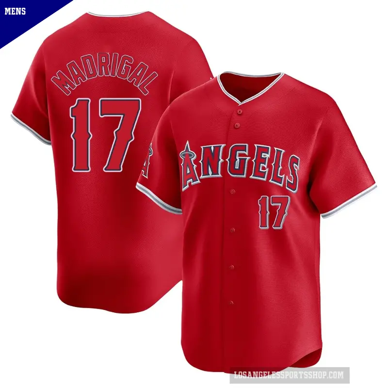 Men's No.17 Nick Madrigal Los Angeles Angels Red Limited Alternate Jersey