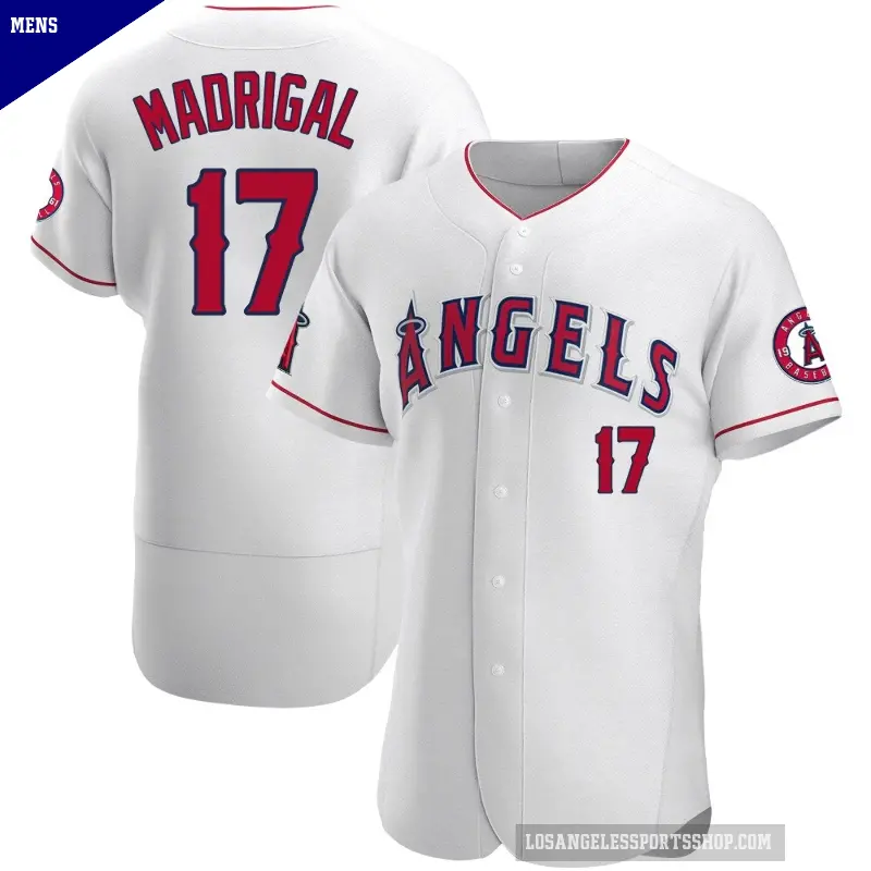 Men's No.17 Nick Madrigal Los Angeles Angels White Authentic Jersey