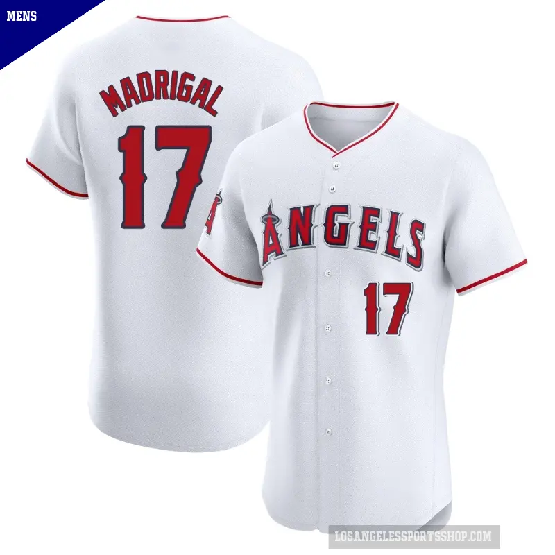 Men's No.17 Nick Madrigal Los Angeles Angels White Elite Home Jersey