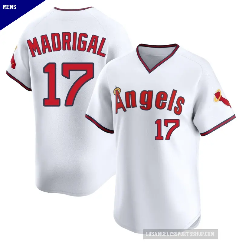 Men's No.17 Nick Madrigal Los Angeles Angels White Limited Alternate 2 Jersey