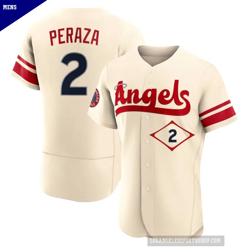 Men's No.2 Oswald Peraza Los Angeles Angels Cream Authentic 2022 City Connect Jersey
