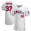 Men's No.33 Logan Porter Los Angeles Angels White Authentic Jersey