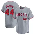 Men's No.44 Reggie Jackson Los Angeles Angels Gray Limited Away Jersey