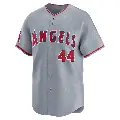 Men's No.44 Reggie Jackson Los Angeles Angels Gray Limited Away Jersey