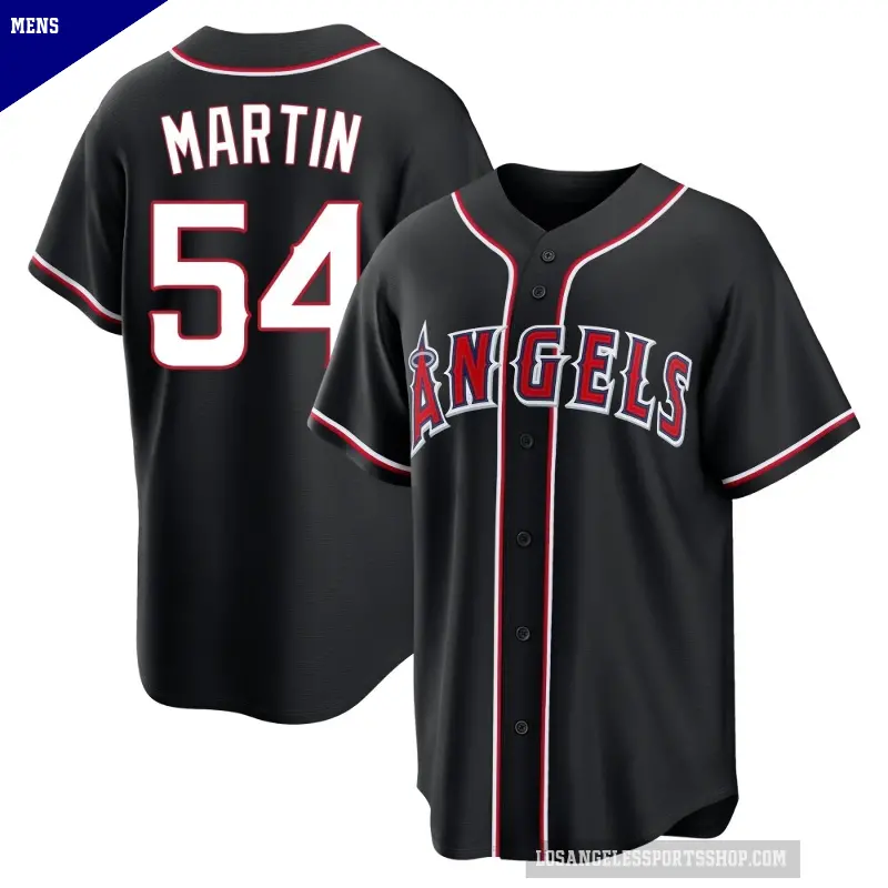 Men's No.54 Trevor Martin Los Angeles Angels Black Replica Fashion Out Jersey