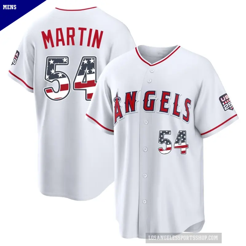 Men's No.54 Trevor Martin Los Angeles Angels White Limited USA 250 Fourth Of July Stadium Jersey