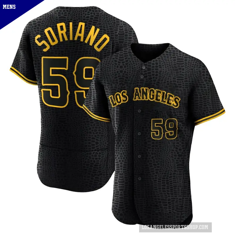 Men's No.59 Jose Soriano Los Angeles Angels Black Authentic Snake Skin City Jersey