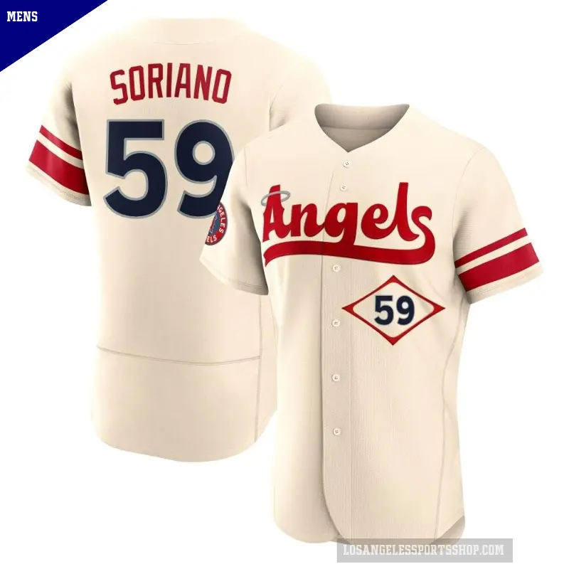 Men's No.59 Jose Soriano Los Angeles Angels Cream Authentic 2022 City Connect Jersey