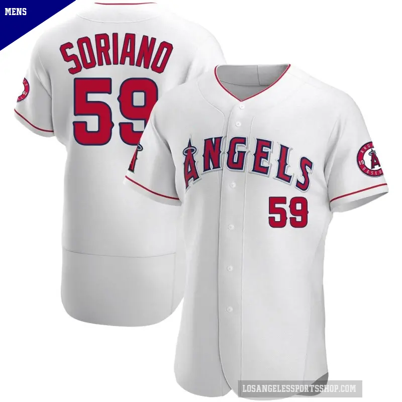 Men's No.59 Jose Soriano Los Angeles Angels White Authentic Jersey
