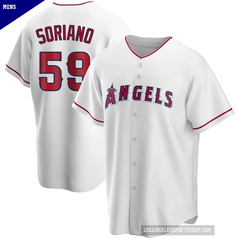 Men's No.59 Jose Soriano Los Angeles Angels White Replica Home Jersey