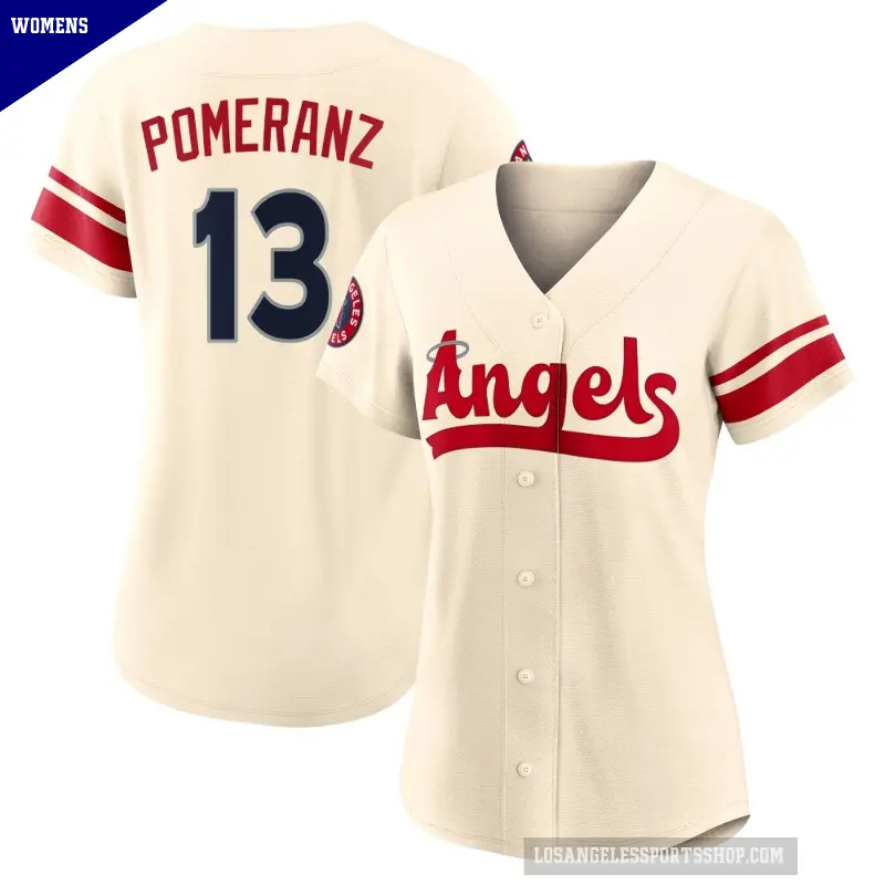 Women's No.13 Drew Pomeranz Los Angeles Angels Cream Replica 2022 City Connect Jersey