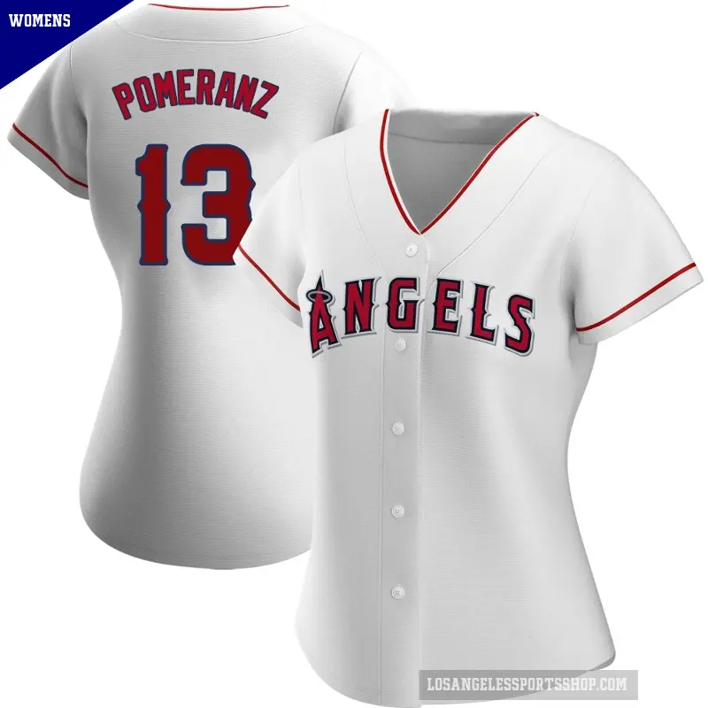Women's No.13 Drew Pomeranz Los Angeles Angels White Replica Home Jersey