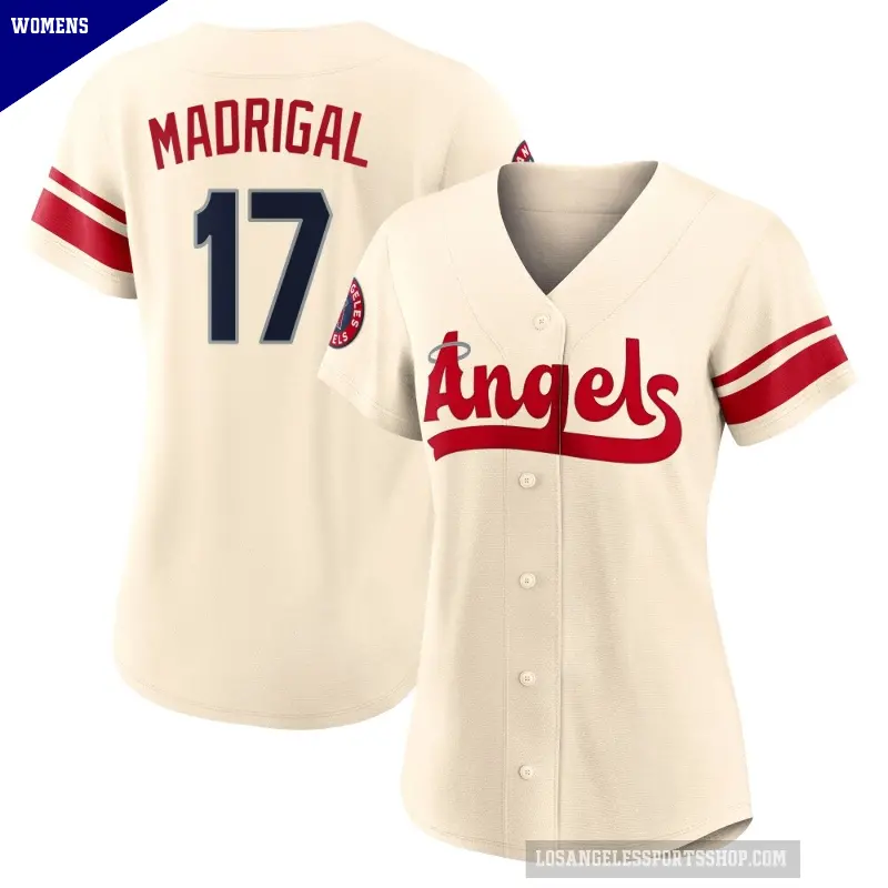 Women's No.17 Nick Madrigal Los Angeles Angels Cream Replica 2022 City Connect Jersey
