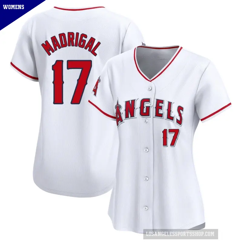 Women's No.17 Nick Madrigal Los Angeles Angels White Limited Home Jersey