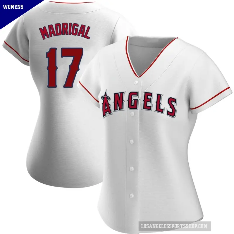Women's No.17 Nick Madrigal Los Angeles Angels White Replica Home Jersey