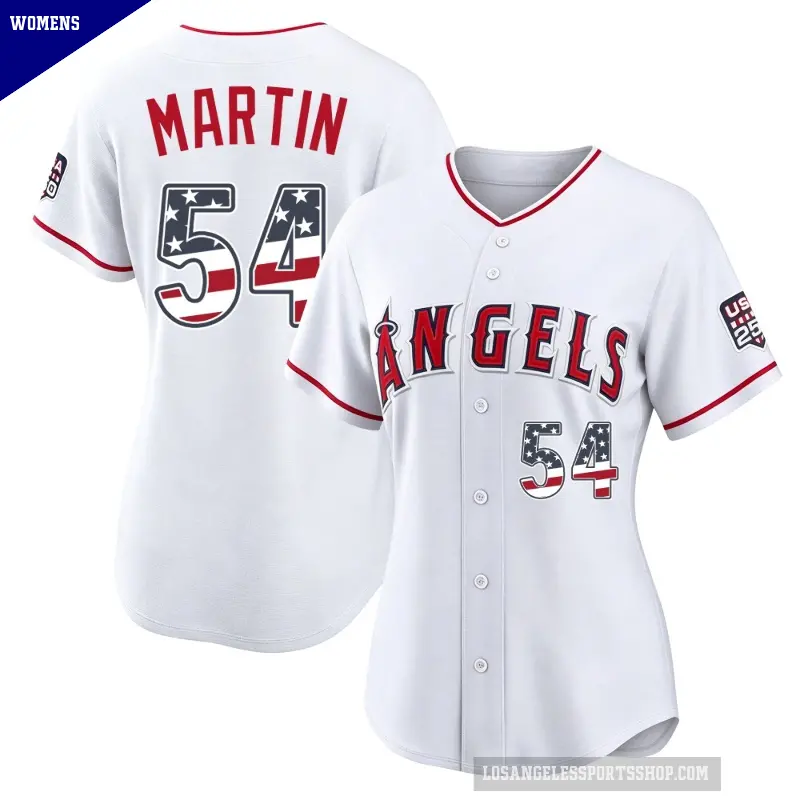 Women's No.54 Trevor Martin Los Angeles Angels White Limited USA 250 Fourth Of July Stadium Jersey
