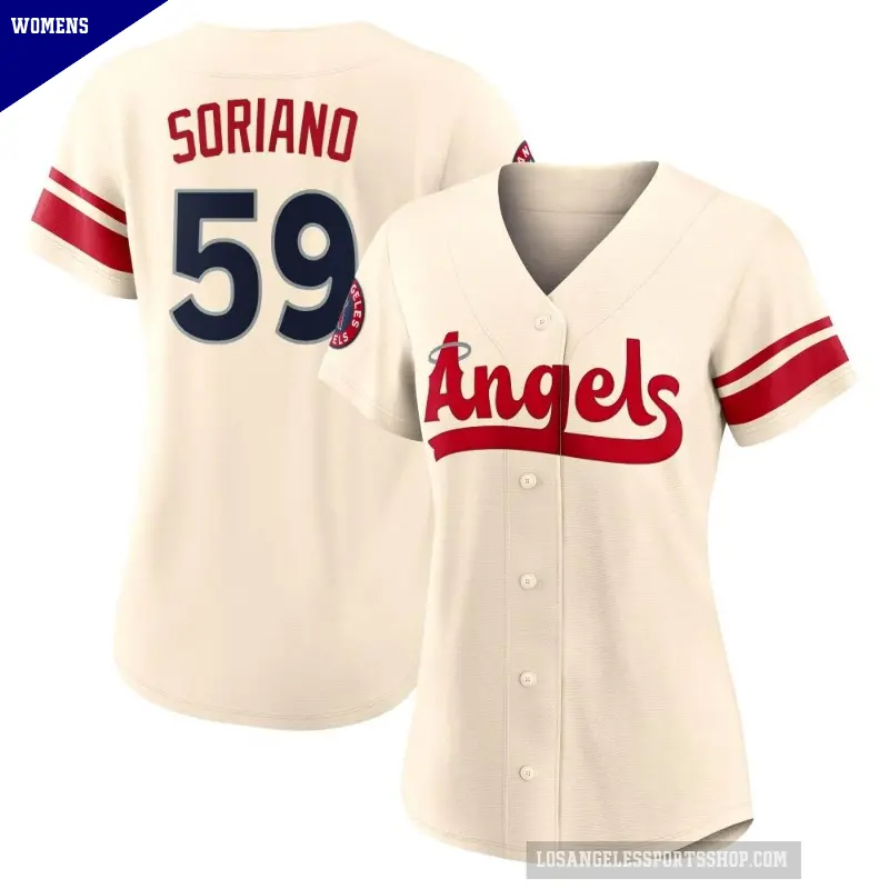 Women's No.59 Jose Soriano Los Angeles Angels Cream Replica 2022 City Connect Jersey