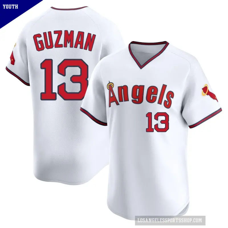 Youth No.13 Denzer Guzman Los Angeles Angels White Limited Alternate 2 Jersey