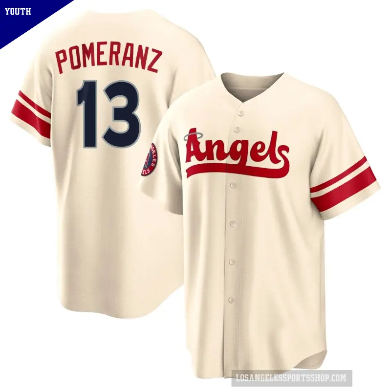 Youth No.13 Drew Pomeranz Los Angeles Angels Cream Replica 2022 City Connect Jersey