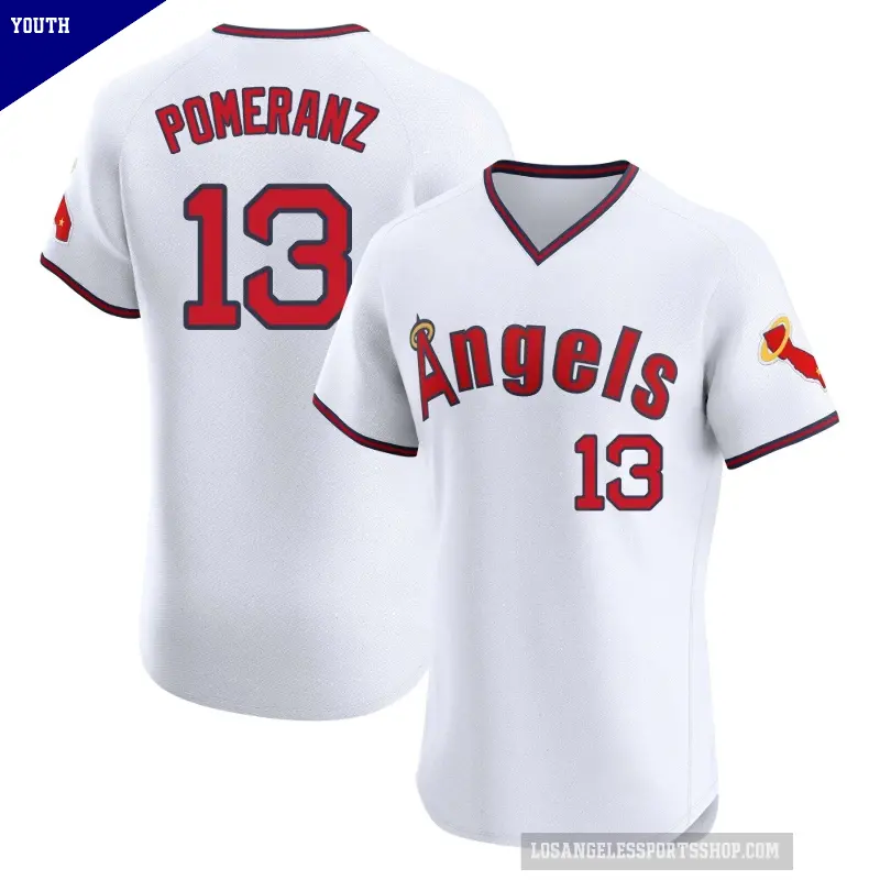 Youth No.13 Drew Pomeranz Los Angeles Angels White Elite Alternate 2 Jersey