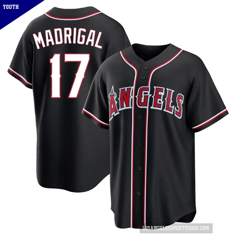 Youth No.17 Nick Madrigal Los Angeles Angels Black Replica Fashion Out Jersey