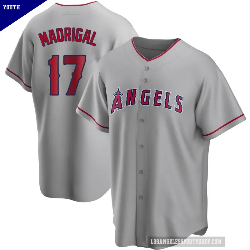 Youth No.17 Nick Madrigal Los Angeles Angels Replica Silver Road Jersey