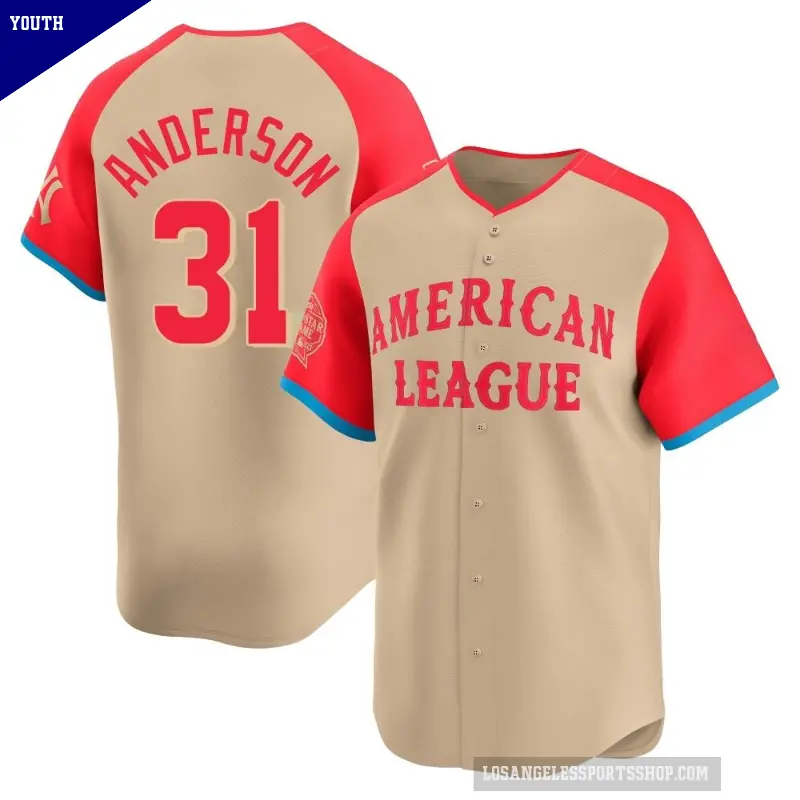 Youth No.31 Tyler Anderson Los Angeles Angels Cream Limited American League 2024 All-Star Game Jersey