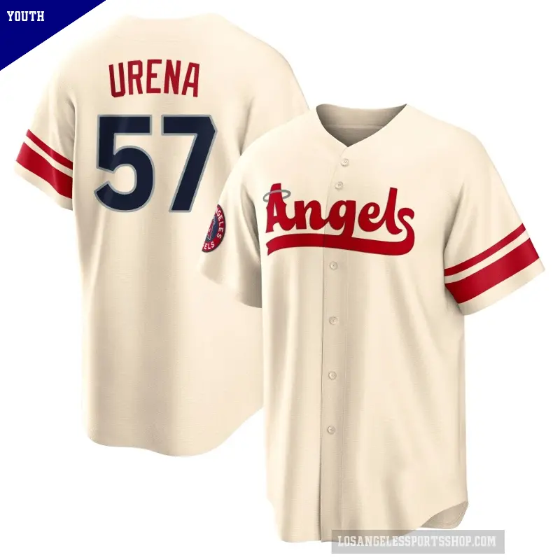 Youth No.57 Walbert Urena Los Angeles Angels Cream Replica 2022 City Connect Jersey