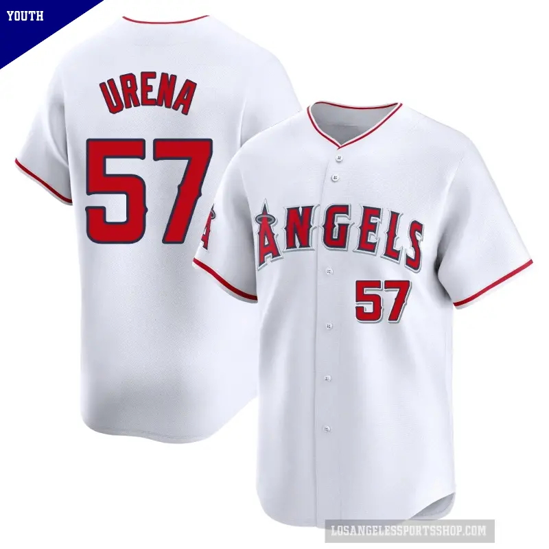 Youth No.57 Walbert Urena Los Angeles Angels White Limited Home Jersey