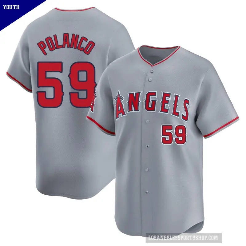 Youth No.59 Eybersson Polanco Los Angeles Angels Gray Limited Away Jersey