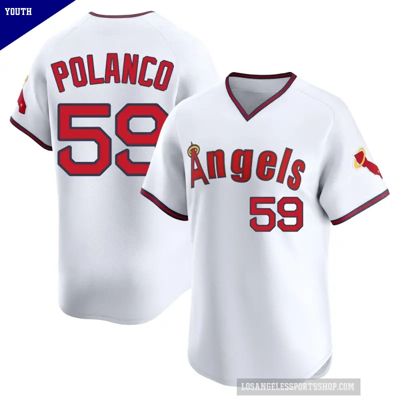Youth No.59 Eybersson Polanco Los Angeles Angels White Limited Alternate 2 Jersey