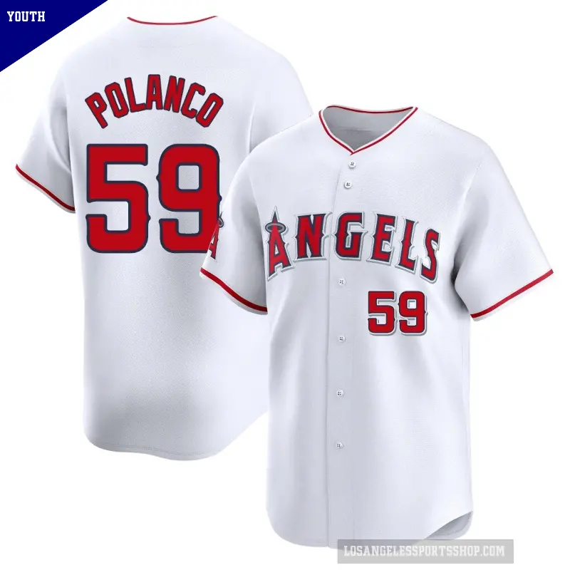 Youth No.59 Eybersson Polanco Los Angeles Angels White Limited Home Jersey