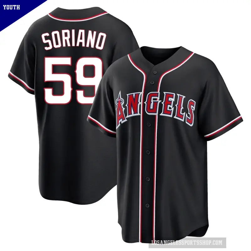 Youth No.59 Jose Soriano Los Angeles Angels Black Replica Fashion Out Jersey