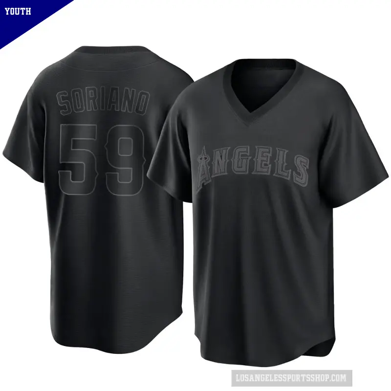 Youth No.59 Jose Soriano Los Angeles Angels Black Replica Pitch Fashion Jersey