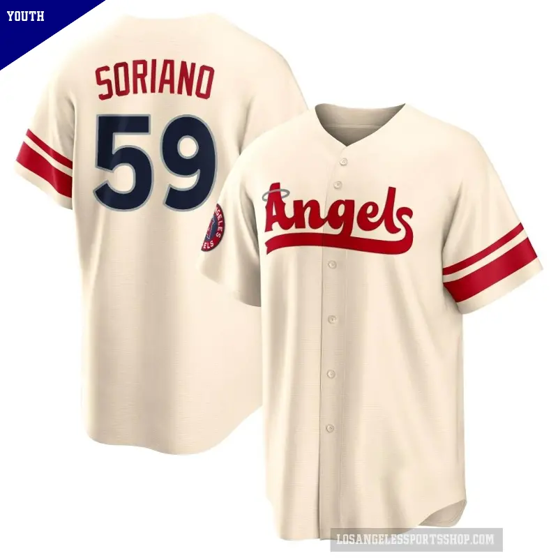 Youth No.59 Jose Soriano Los Angeles Angels Cream Replica 2022 City Connect Jersey