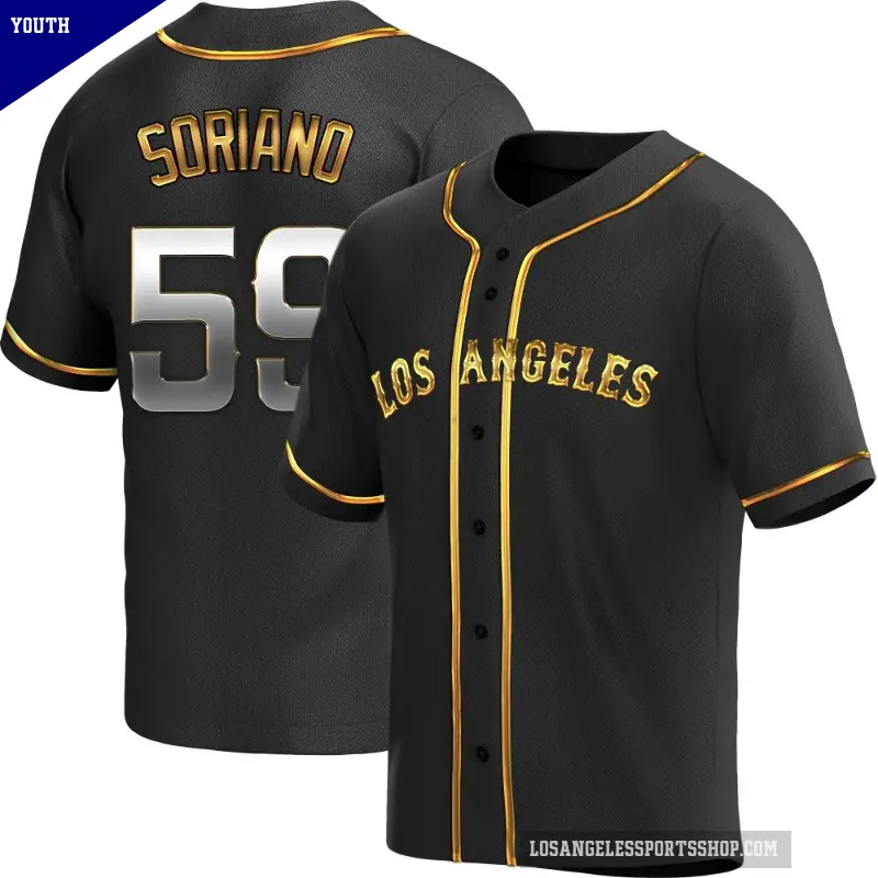 Youth No.59 Jose Soriano Los Angeles Angels Gold Replica Black en Alternate Jersey
