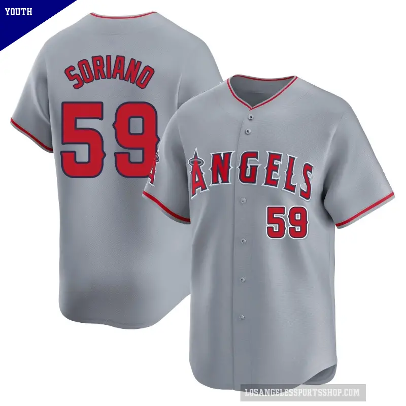 Youth No.59 Jose Soriano Los Angeles Angels Gray Limited Away Jersey