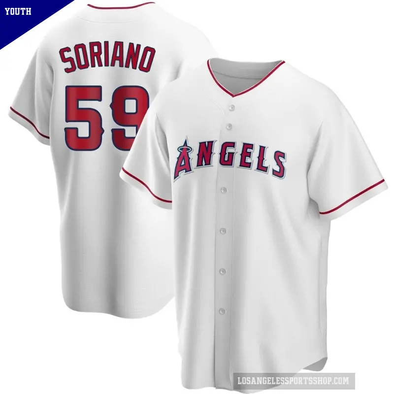 Youth No.59 Jose Soriano Los Angeles Angels White Replica Home Jersey